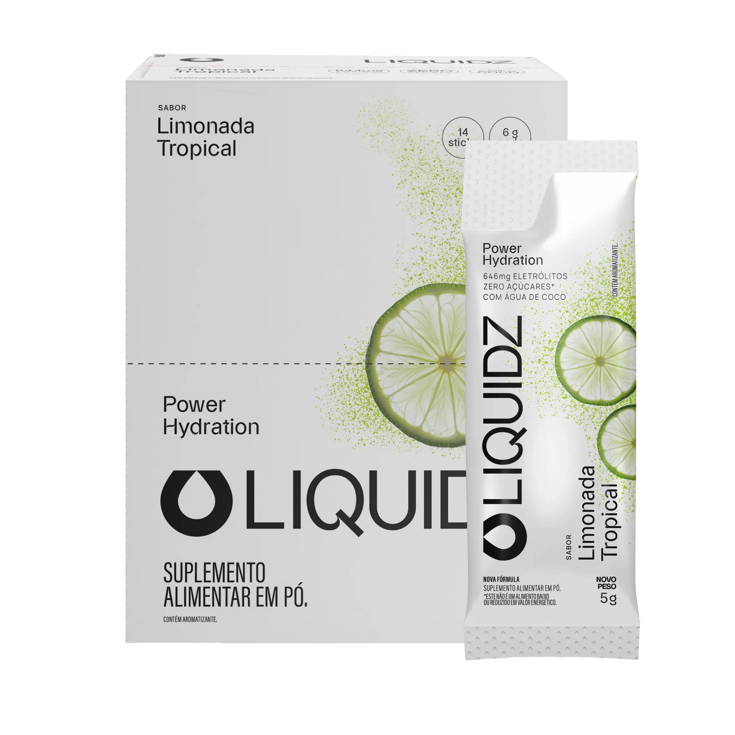 LIQUIDZ® - Repositor de Eletrólitos - ZERO Açúcar - +600mg de Eletrólitos - 14 sachês/caixa